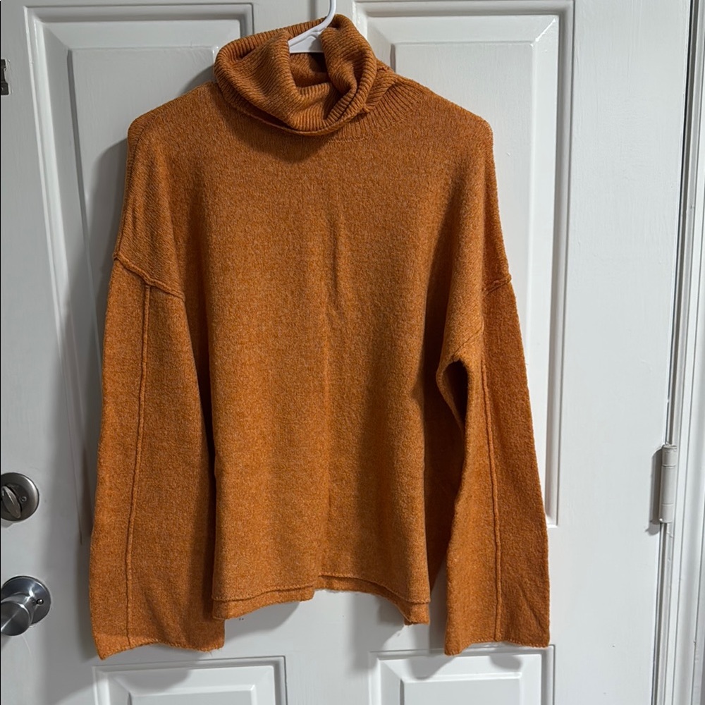 Cozy Orange Turtleneck Sweater